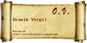 Oravik Virgil névjegykártya